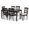 Baxton Studio Caron Sand Upholstered Espresso Brown Finished Wood 7-Piece Dining Set 162-10525-10519 - alternate 1